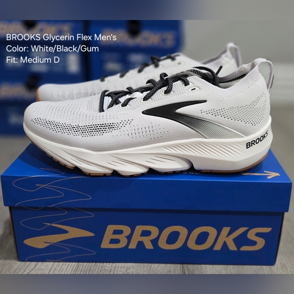 Brooks White and Black Athletic Shoes